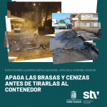 El Ayuntamiento de Torre Pacheco informa a los vecinos de la necesariedad de apagar las brasas antes de tirarlas al contenedor para evitar incendios