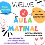 LA CONCEJALÍA DE IGUALDAD PONE EN MARCHA SERVICIOS DE “AULA MATINAL” GRATUITOS EN LOS COLEGIOS DEL MUNICIPIO