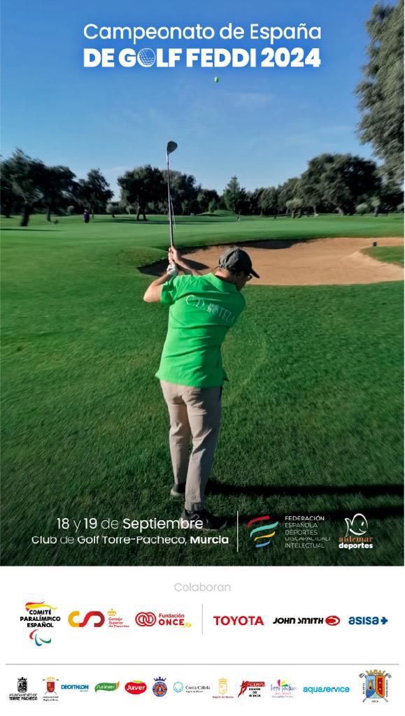 Torre Pacheco acogerá el Campeonato de España de Golf FEDDI 2024.