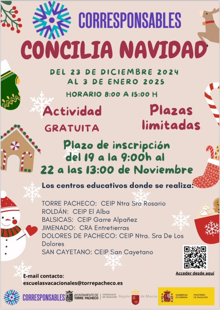 ABIERTO EL PLAZO DE INSCRIPCIÓN PARA LA ESCUELAS DE NAVIDAD 2024/25